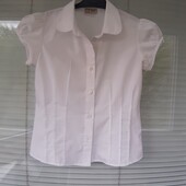 Білосніжна шкільна блузочка на 8-9 років. В ідеалі