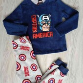 Marvel брендовая теплая плюшевая пижамка на мальчика рост 116/122 см