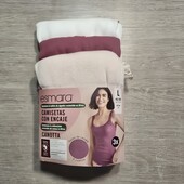 Есмара! Трикотажна жіноча майка в рубчик з мереживом 44/46 євро 50/52 наш 3 шт! Лот 403