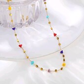 Кольє тонке, підвіска, натуральні камні, ланцюжок, медзолото