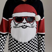 Next. Рождественский свитер свитшот джемпер с капюшоном и цветными блоками из 100% хлопка