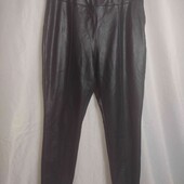 Брюки з екошкіри на флісі 14 р, висока посадка.
