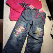 14141❄️Теплі джинси на дівчинку +кофта❄️