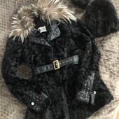 Шуба натуральна в подарунок шапка кроля з кітечками