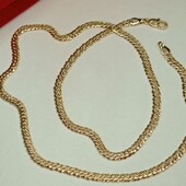 Очаровательная и очень красивая цепочка 50 см, плетение двойной ромб.Позолота 585 пробы 18К.