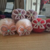 Пухнасті резинки з трендовими бантиками, 6 шт