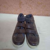Фірмові кожані високі кросівки на липучках, весна / осінь, устілка 24.5, розмір 38