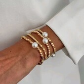 Набір еластичних браслетів чотири шт, перлин, перлинки