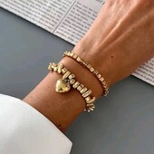 Набір браслетів дві шт, бісер, серце