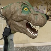 Вінтажна, рідкісна, гумова лялька динозавра 6,5 x 5 дюймів. Надягається на руку.