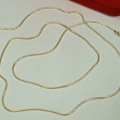 Очень красивая цепочка 60 см, плетение Снейк.Позолота 585 пробы 18К.