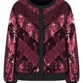 Кофта бомбер в пайетках, р.48