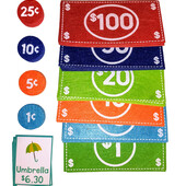 Набір дитячих грошей з фетру