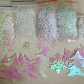 Сніжинки і намистини, паєтки 500шт