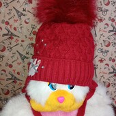 Новая очень теплая шапочка 46-48 см