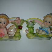 2 шт статуэтки 7см на 10см девочки на радуге