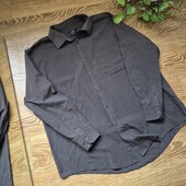 Натуральна сорочка в смужку, шоколадного кольору, 18