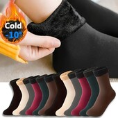 1 пара Тёплых носочков на флисе цвет чёрный