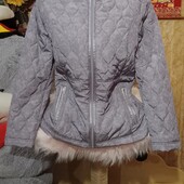 ❤️Брендовая серая вся стёганая на сентипоне тёплая куртка нова❤️Италия.Оригинал!Пог.106см.Поб.114см.