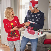 Ливерджи! Новогодний мужской свитер с сапожком-кармашком! 48/50 разм, полномерит на Л полную! Лот31