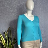 Джемпер-кардиган блакитний в рубчік стрейчовий