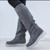 Зимові натуральні чоботи замша 37 повномір