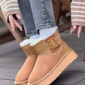 Хіт 2025 Легесенькі зручні угги з натуральної замші на набивному хутрі