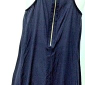 Ladies navy viscose studded scoop neck Sleeveless Tunic Top UK 16