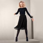 ♕ Жіночна спідниця-міді з еластичним поясом та мерехтливим блиском, розмір наш: 46-48 (40/42 євро)