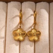 Сережки Stainless Steel нержавіюча сталь конюшина клевер