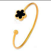 Золотий браслет з титанової сталі з п'ятьма листами конюшини клевер 10