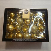 Xmas baubles! Скляні кульки на ялинку в золоті, 42 одиниці! Лот 8