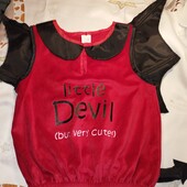 Футболка Чортик, чортеня 3-5р велюр