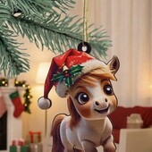 Новорічні деревʼяні іграшки з символом 2026