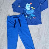 Lupilu + Dunnes stores комплект джоггеры двунитка + реглан хлопок на рост 98/104 см нюанс