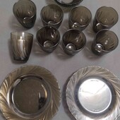 Набор 8 стаканов и 8 тарелок! Пиала в подарок