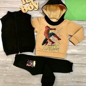 Костюм 3-ка дитячий тринитка фліс 98-158 кольори