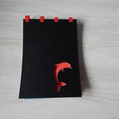 Блокнот чорний з дельфіном virtus