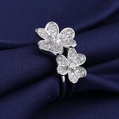 Идея для подарка к НГ!Стильное серебряное изящное кольцо с цирконами.Серебро 925 пр.