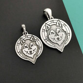 Срібний кулон вовк (менший)