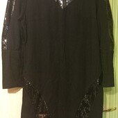 Чорна сукня з паетками 48-50р