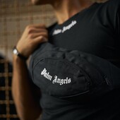 Фірмова поясна сумка бананка Palm Angels чорна