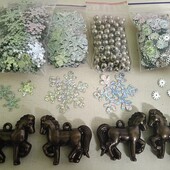 Сніжинки і намистини, паєтки 700шт