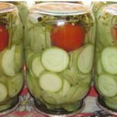 Консервированные кабачки кружочками в литровых банках