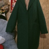 ❤️Брендовая темно зелёная барашек Тедди тёплая шубка новая❤️Турция.Пог130см.Поб.142см.