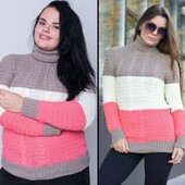 Женский теплый вязаный свитер на выбор