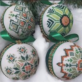 Набір вишитих новорічних іграшок