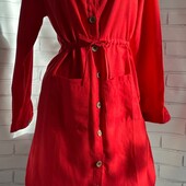 Яскрава червона коттонова сукня-рубашка р.м Турція