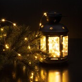 Гірлянда роса 5 м теплий колір в комплекті з батар.