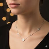 Срібне Кольє Клевер 45см